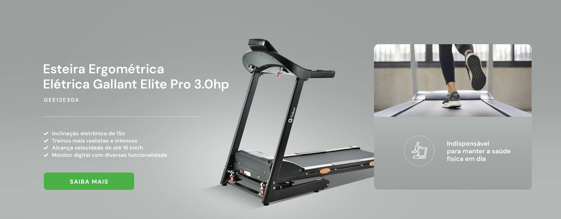 Banner para o produto Esteira Gallant Elite Pro