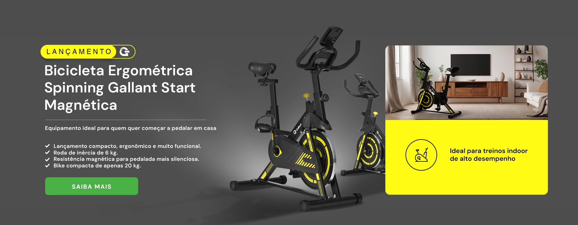 Bicicleta Ergométrica Spinning Gallant Smart Magnética
