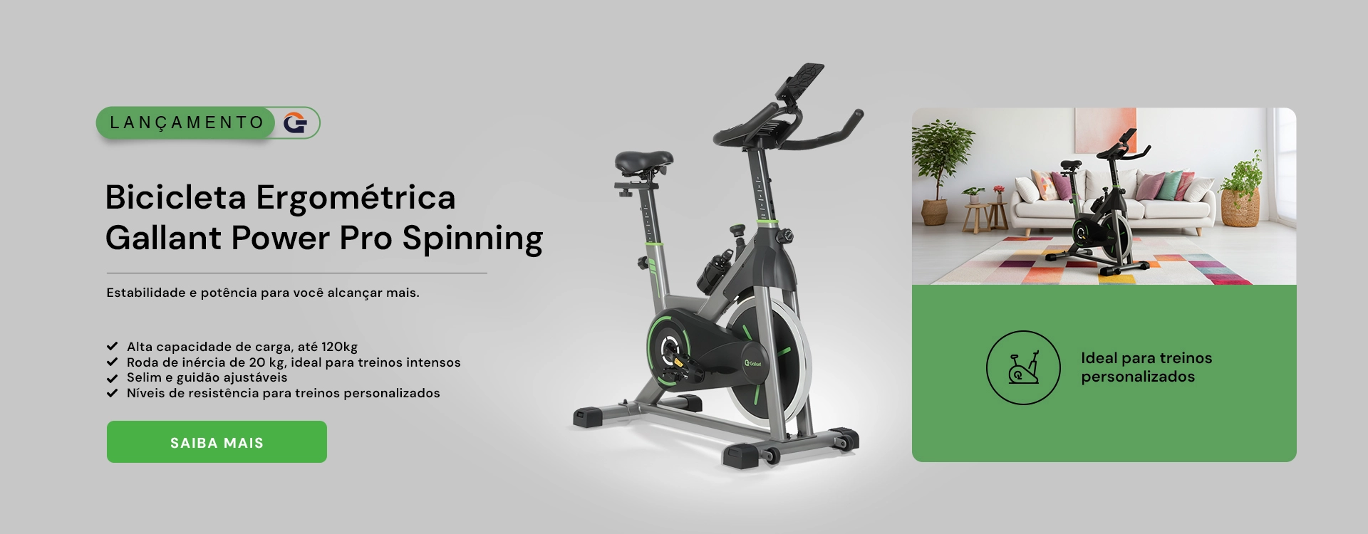 Bicicleta Ergométrica Spinning Gallant Power Pro