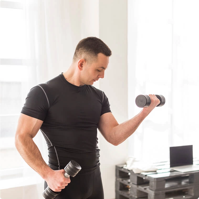 Homem fazendo levantamento de peso