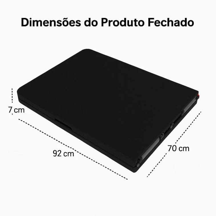 Mesa Dobrável Gallant Vira Maleta Portátil 1,80m Preto com Alça (GMD22A01A-PT)
