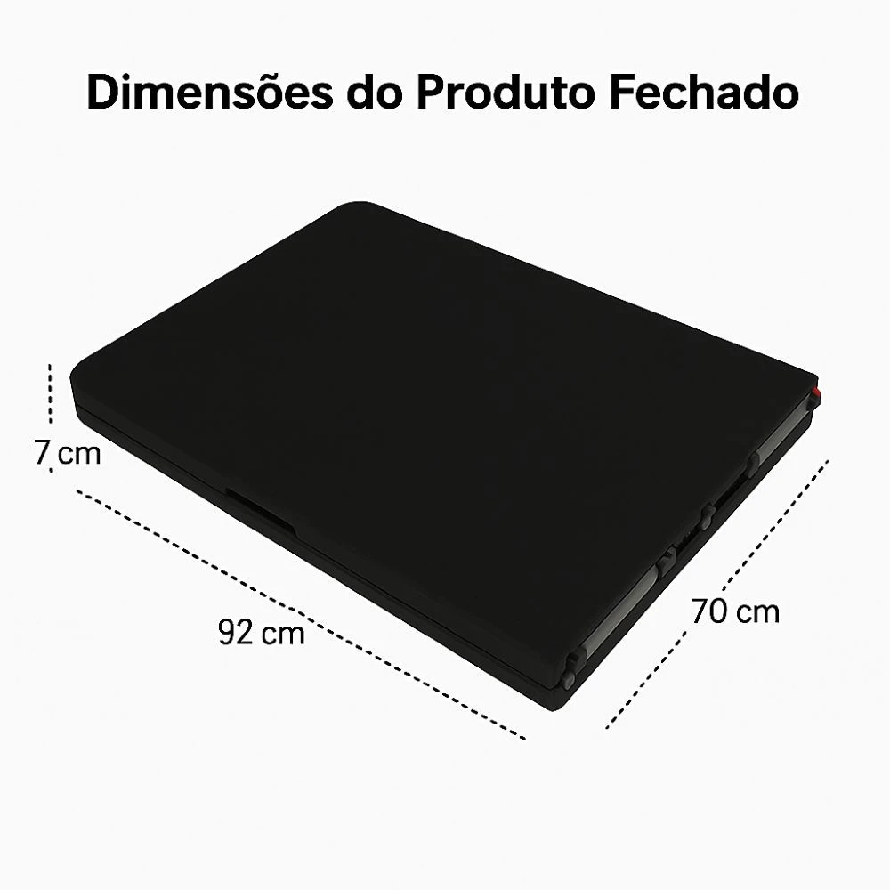 Mesa Dobrável Gallant Vira Maleta Portátil 1,80m Preto com Alça