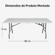 Mesa Dobrável Gallant Vira Maleta Portátil 1,80m com Alça (GMD22A01A-BR)