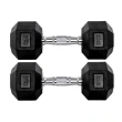 Par Halter 8kg + 8kg Dumbbell Sextavado Emborrachado Pegada Cromada Gallant (GDB08F3B-PT)