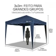 Tenda Gazebo Sanfonado Dobrável 3x3m com Mala de Transporte Gallant Azul (GTG03SF01AR-AZ)