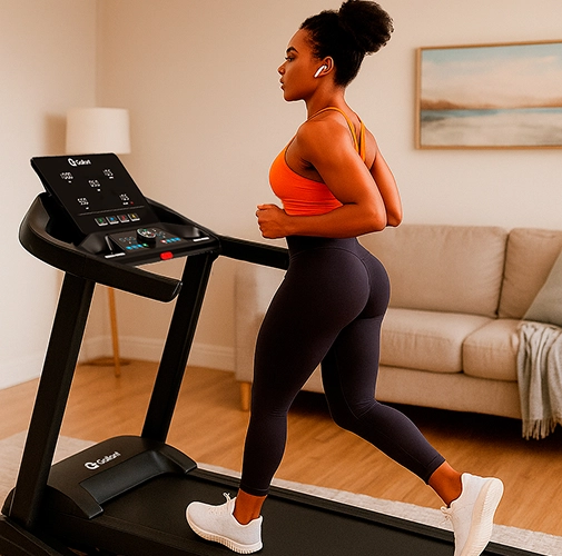 Mulher correndo em uma Esteira