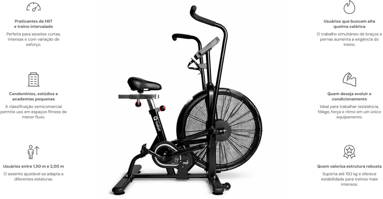 Air Bike Gallant Advanced com indicações de uso
