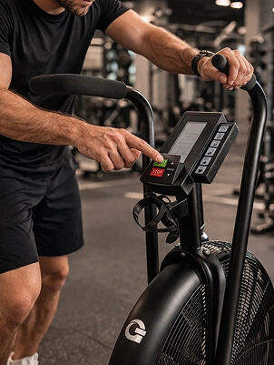 Imagem de homem usando painel da Air Bike Gallant Advanced