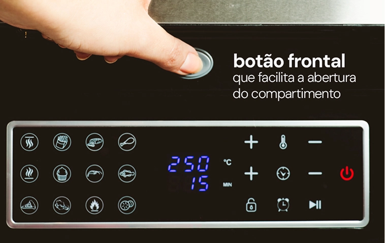 imagem ilustrativa Air Fryer Barbecue com painel digital